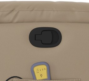 Poltrona de massagens reclinável couro artificial cappuccino