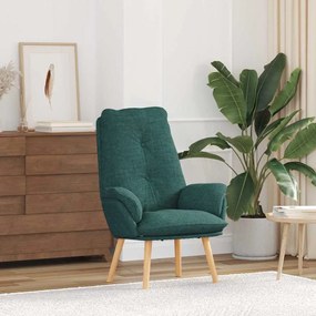 vidaXL Poltrona Relaxante Verde Escura Tecido