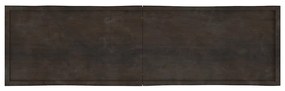 Tampo de mesa com bordas vivas maciço tratado castanho-escuro