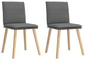 Cadeiras de jantar 2 pcs tecido cinzento-escuro