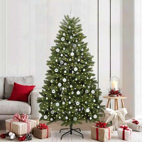 vidaXL Árvore de Natal Artificial Verde 210 cm PVC e Metal