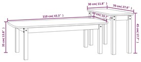 2 pcs conjunto de mesas de centro pinho maciço branco