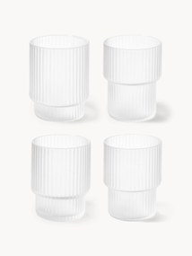 Copos artesanais com padrão em relevo Ripple, 200 ml, conjunto de 4