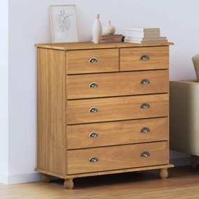 vidaXL Cômoda Castanho 91 x 40 x 95,5 cm Madeira de pinho maciça