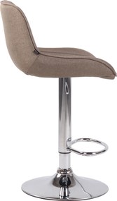 Banco de bar Lentini de tecido taupe