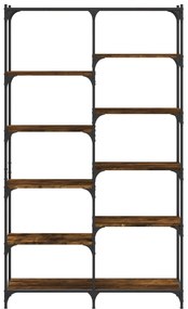 Estante 100x32x170 cm derivados madeira/ferro carvalho fumado