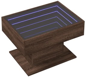 Mesa de centro c/ LEDs 70x50x45 cm derivados de madeira
