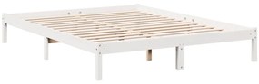 Cama extra longa sem colchão 160x210 cm pinho maciço branco