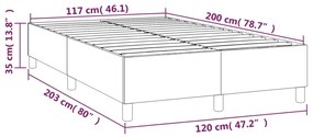 Estrutura de cama 120x200 cm veludo azul-escuro