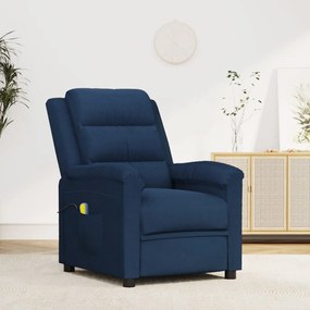 vidaXL Poltrona de massagens veludo azul