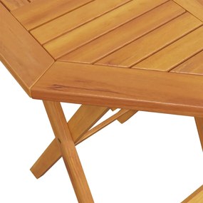 3 pcs conjunto de bistrô dobrável madeira de acácia maciça