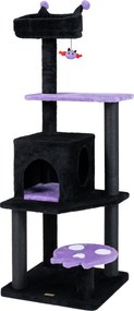 Torre para Gatos de Estilo Gótico, 48,5 x 48,5 x 144 cm, Vários Níveis, Púrpura