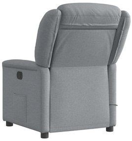 Poltrona de massagens reclinável elétrica tecido cinzento-claro