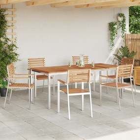 Conjunto de Jantar para Jardim vidaXL de 7 Peças Madeira Sólida Teca