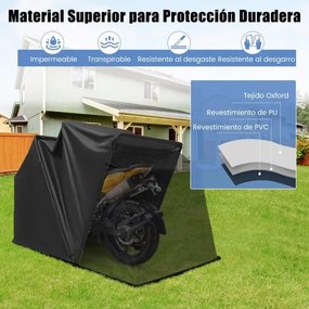 Capa Cobertura para Motas  em Tecido Oxford e Janelas de Malha Enroláveis 345 X 137 X 190 cm Preto