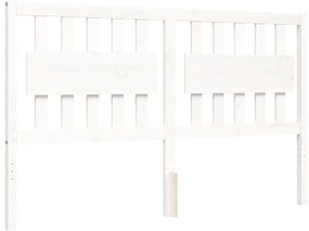 Estrutura de cama com cabeceira 160x200 cm madeira maciça