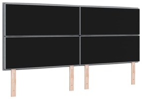 Cabeceira LED Design Lines Cinza-claro 200 cm Tecido