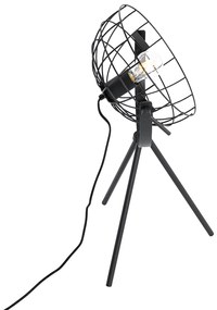 Candeeiro de mesa industrial tripé preto ajustável - Hanze