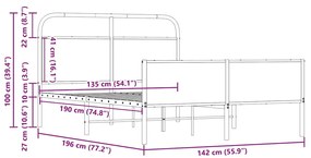 Estrutura cama s/ colchão derivados de madeira carvalho sonoma