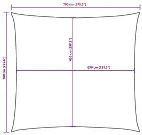 Para-sol estilo vela tecido oxford quadrado 7x7 m terracota