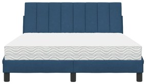 Cama com colchão 140x200 cm tecido azul