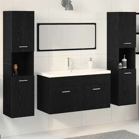 vidaXL Conjunto de Móveis para Banheiro com porta 5 pcs Carvalho Preto