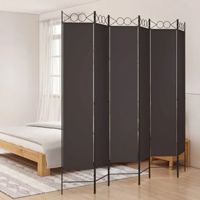 Divisória/biombo com 6 Painéis 240x220 cm Tecido Castanho