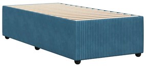 Estrutura de cama 100x200 cm veludo azul