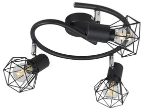 Projetores Art Deco preto ajustável 3 luzes - Mosh