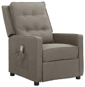 vidaXL Poltrona de massagens tecido cinzento-claro