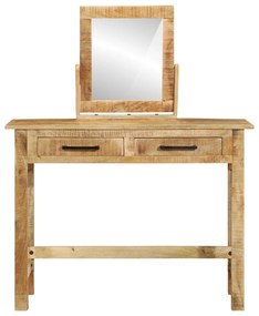 Mesa de Maquilhagem com Espelho Madeira Maciça Mangueira Áspera