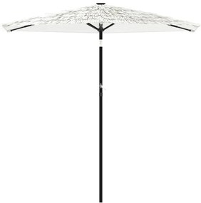 Guarda-sol de jardim com poste de aço 223x223x213 cm branco