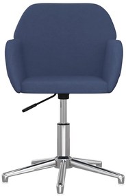 Cadeira de escritório giratória tecido azul