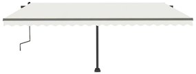 Toldo retrátil manual independente 500x300 cm cor creme