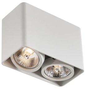 Foco de superfície de design branco GU10 70mm 2-luzes giratório e inclinável - Vox Design