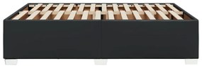 Estrutura de cama 160x200 cm couro artificial preto