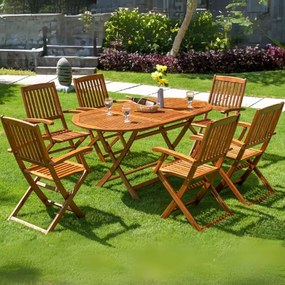 Conjunto de jardim Boston 7 peças em madeira de acácia