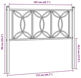 Cabeceira de cama 107 cm metal branco