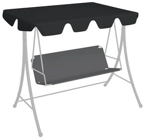 Toldo suplente p/ baloiço de jardim 150/130x105/70 cm preto