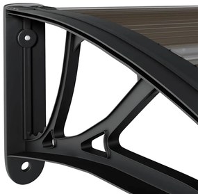 Toldo de porta 150x75 cm policarbonato preto