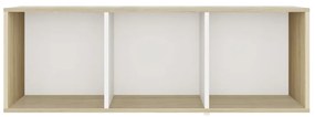 Móvel de TV 107x35x37 cm contraplacado branco e carvalho sonoma