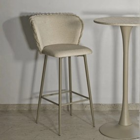 CONJUNTO DE 2 BANCOS DE BAR ALASKA CREME 55X58X106 CM (ALTURA DO ASSENTO CM 77)