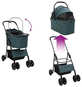 Carrinho de Pet Dobrável Verde 81 x 47 x 99 cm Tecido Oxford