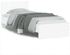 838841 vidaXL Estrutura de cama com cabeceira e luzes LED 75x190 cm branco