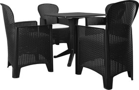 vidaXL Conjunto de jantar para exterior 5 pcs plástico vime antracite