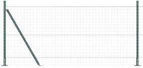 Conjunto de Postes de Cerca com Placas de Base 7 pcs Verde