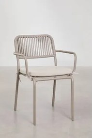 Pack De 2 Cadeiras De Jardim Empilháveis Com Apoios De Braços Em Corda Trançada Arhiza Moka Brown - Sklum