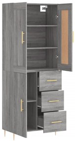 Armário alto 69,5x34x180 cm derivados de madeira sonoma cinza