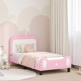 vidaXL Estrutura de Cama Infantil com Cabeceira Rosa 80 x 160 cm PU