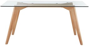 Mesa de jantar com tampo de vidro 160 x 90 cm HUDSON Beliani
